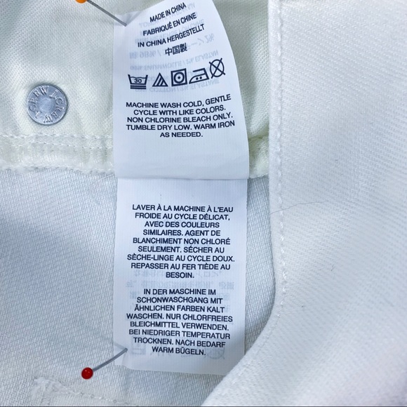 J. Crew Trademark White Jean Skirt, Raw Hem with Fray, Cotton Blend with Stretch - Picture 7 of 9